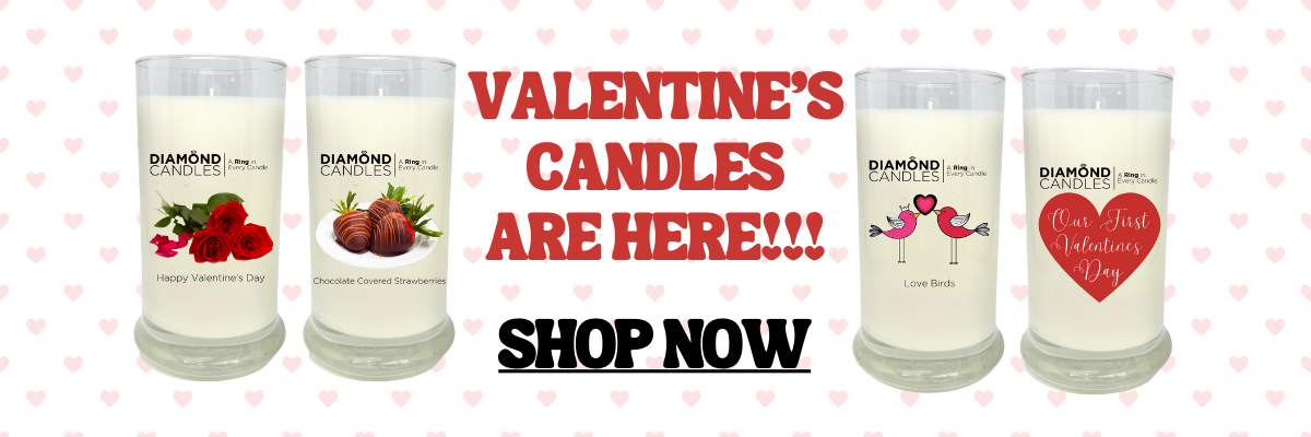 Diamond Heart Candles, Handmade Candles, Valentine's Day